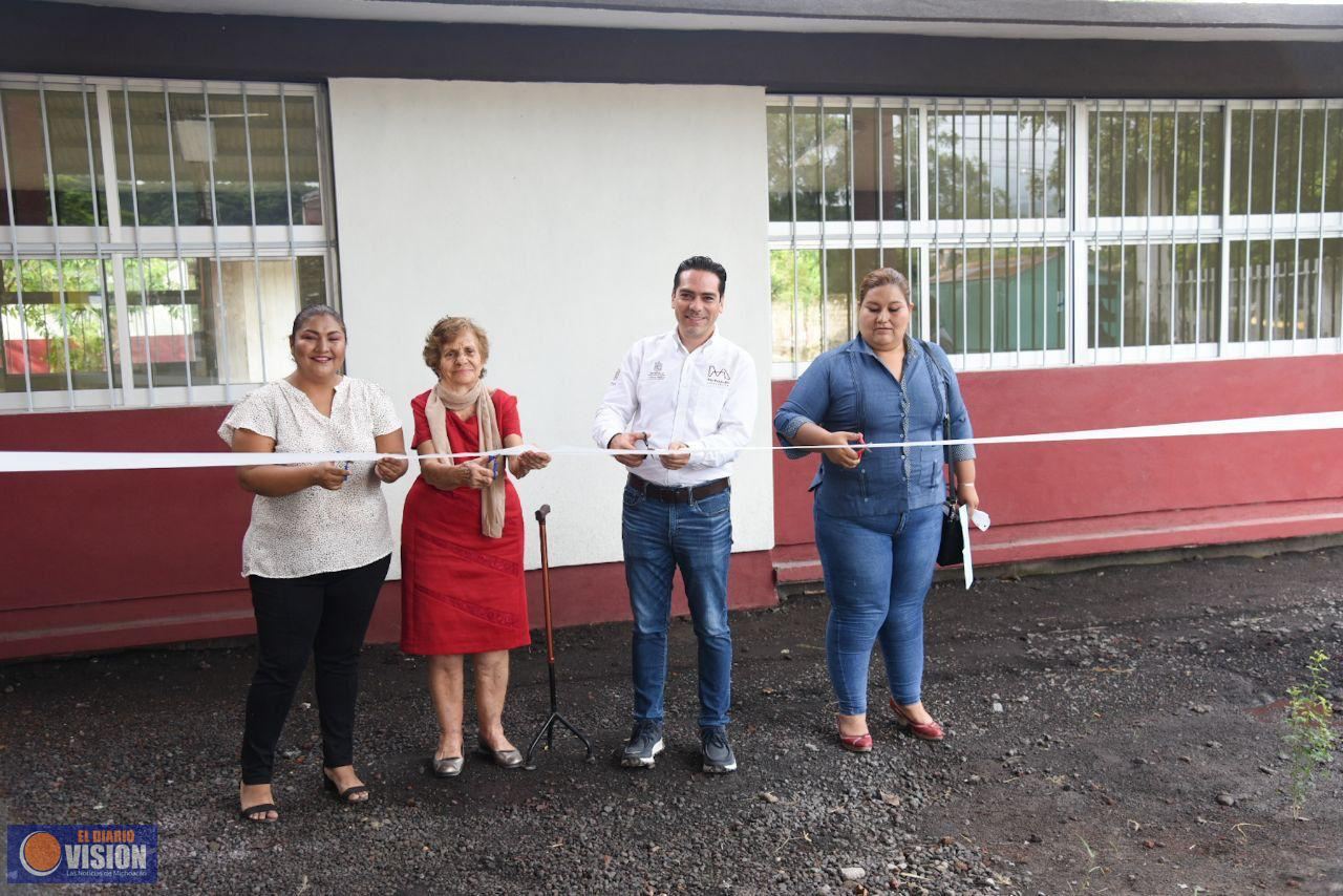 Concluye SCOP reconstrucción de escuelas dañadas por sismo en Apatzingán