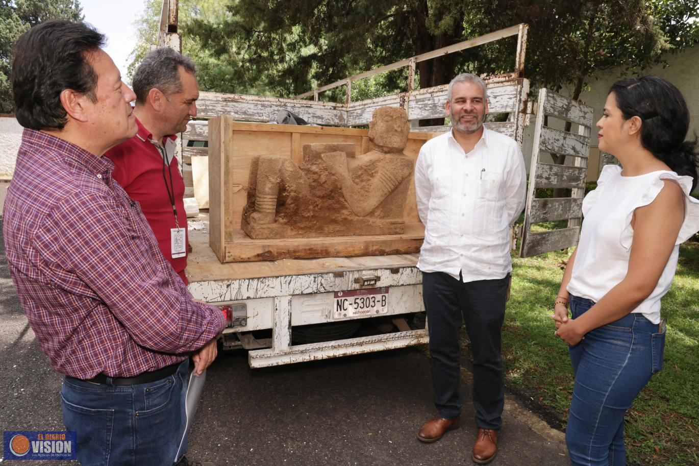 *Solicita Bedolla que Chac-Mool hallado en Pátzcuaro se quede en Michoacán