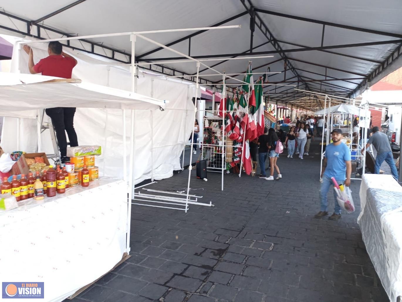 Supervisa ayuntamiento de Morelia, instalación de comerciantes durante Fiestas Patrias