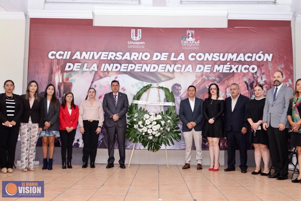 Nacho Campos encabeza ceremonia por el 202 aniversario de la Consumación de la Independencia