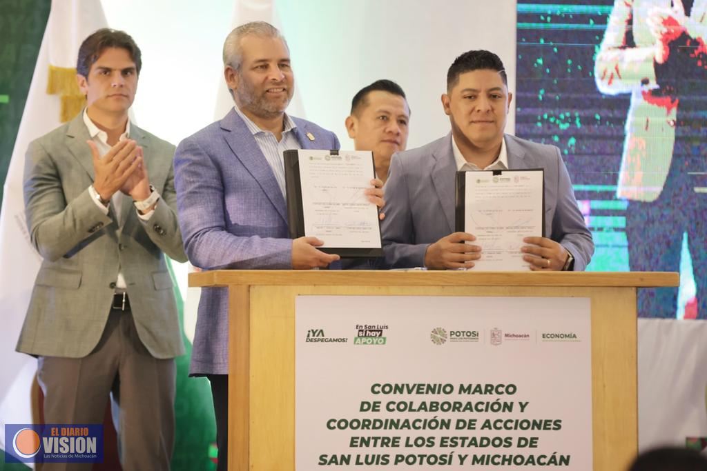 Michoacán y SLP, estrechan lazos para el desarrollo económico y logístico de la región Bajío