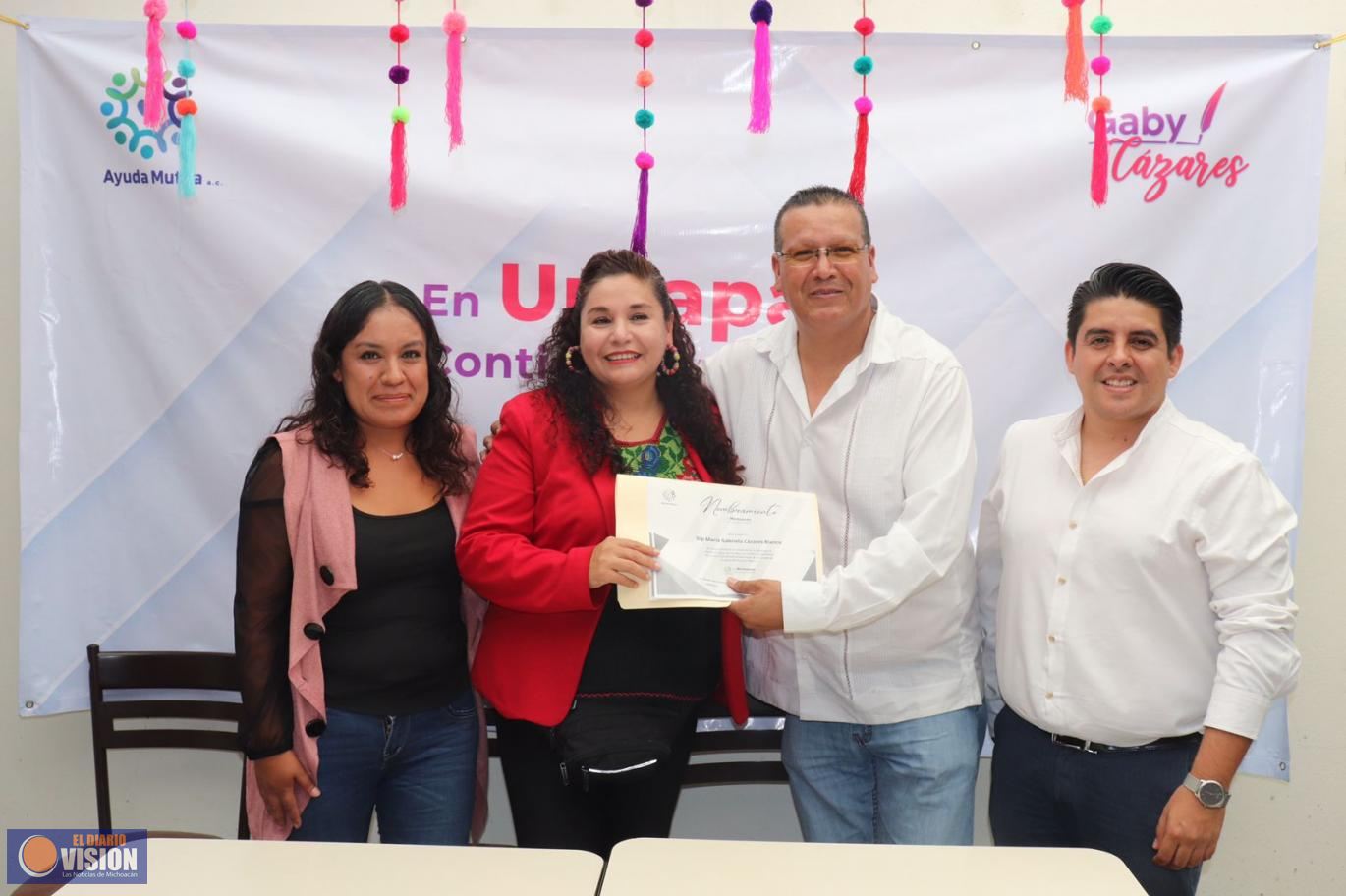 Nombran a Gaby Cázarez coordinadora en Uruapan de la asociación 