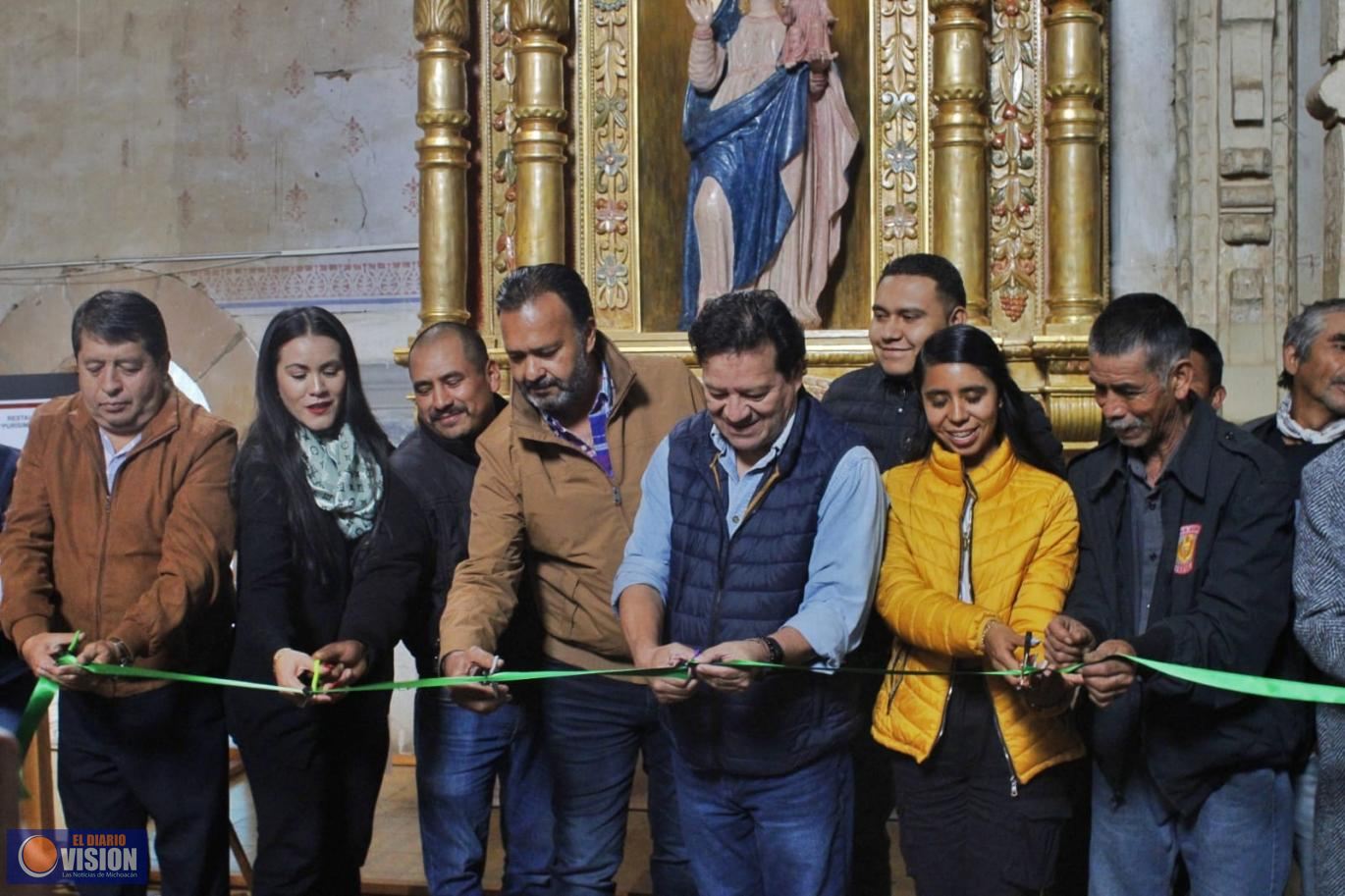 Continúa Gobierno de Pátzcuaro apoyando la restauración del templo de Santa María Huiramangaro 