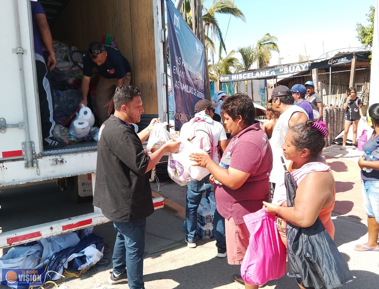 Llegan apoyos de las familias morelianas a Coyuca de Benítez, Guerrero