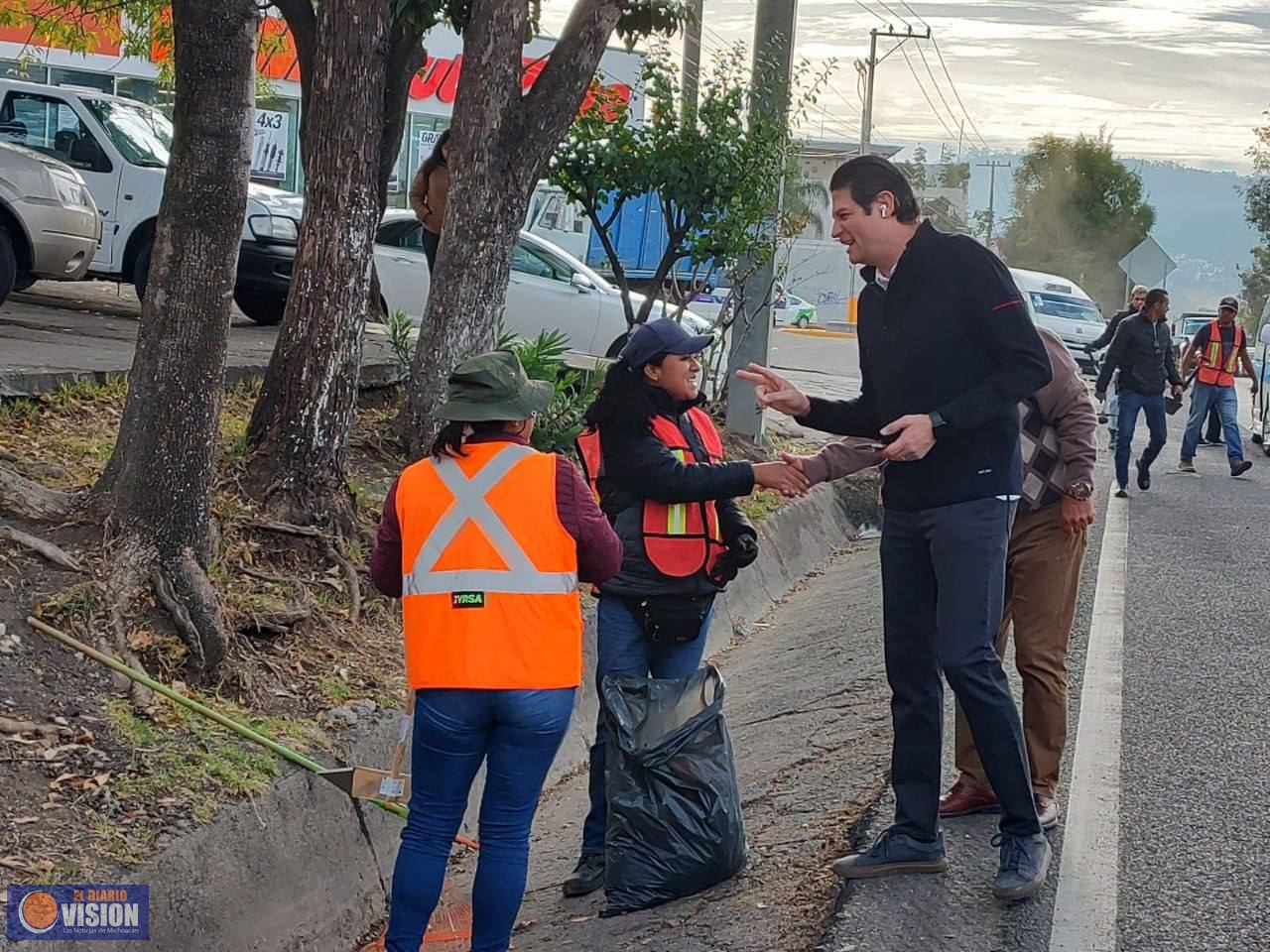 Agradece Alfonso Martínez labor incansable de trabajadores municipales para que Morelia brille