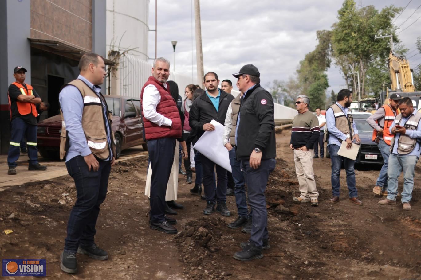 Supervisa Bedolla construcción de avenida San Francisco en Uruapan