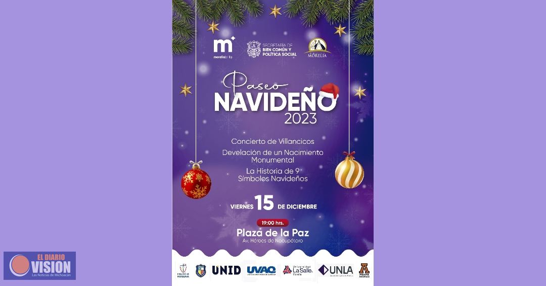 Invita Gobierno de Morelia al Paseo Navideño 2023