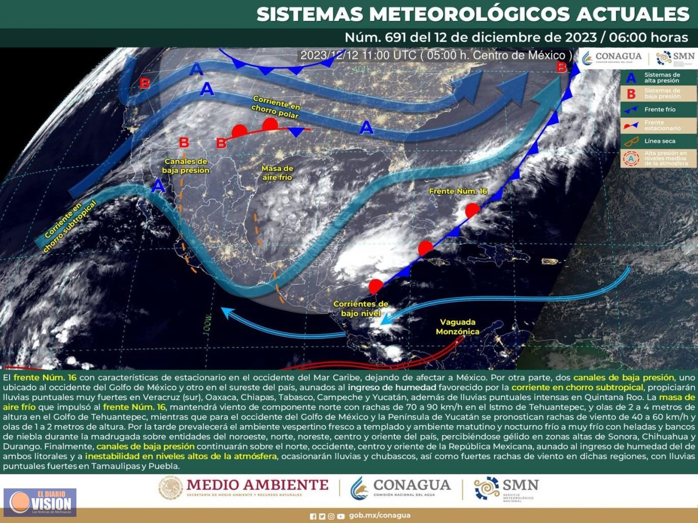 PC alerta por lluvias y frío en Michoacán