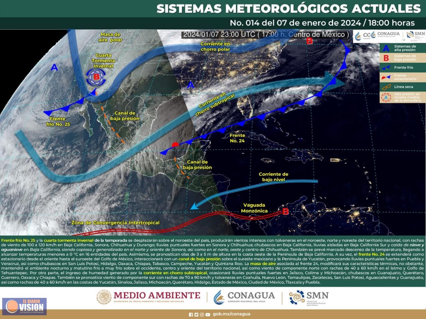 Se prevén temperaturas mínimas de hasta 0 °C en Michoacán: PC