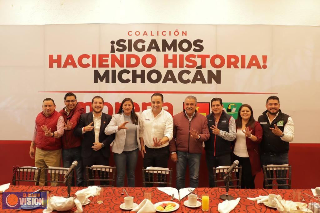 Unidos en Michoacán, Morena, PT y PVEM garantizarán que siga la transformación: JP Celis