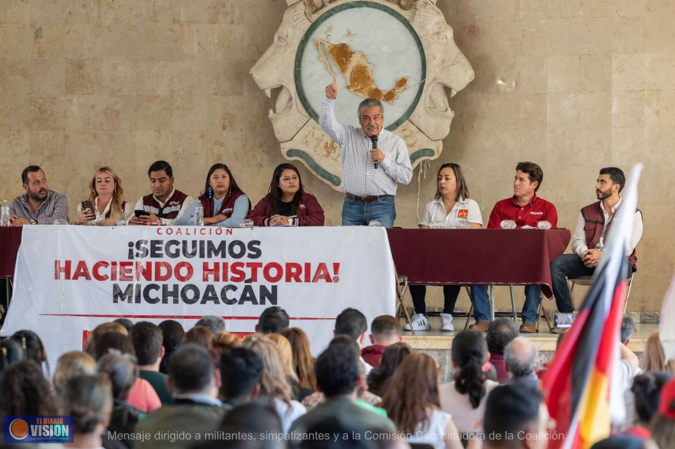 Augura Morón triunfo de Morena y aliados en todo el territorio michoacano