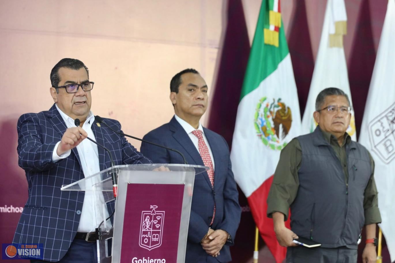 Michoacán avanza en seguridad; sólo en 2023 se registraron 695 homicidios dolosos menos