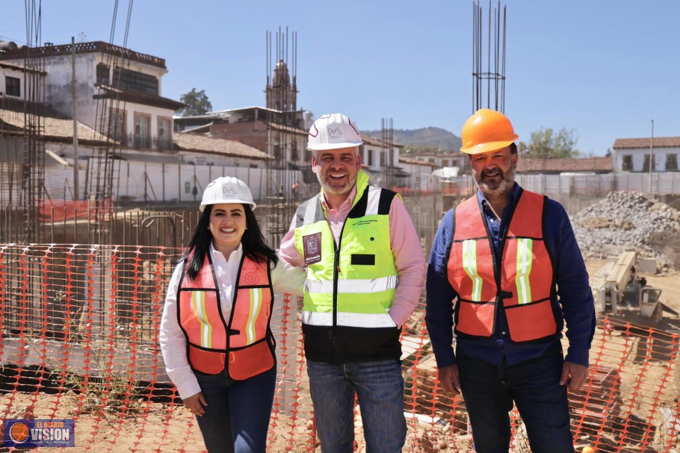 Nuevo mercado de Pátzcuaro, con avance del 33% de construcción