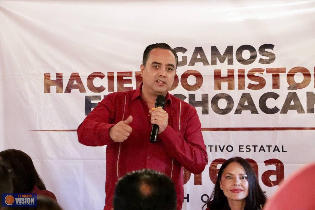 Organización de Morena en municipios de Michoacán será clave para continuar la transformación:Celis