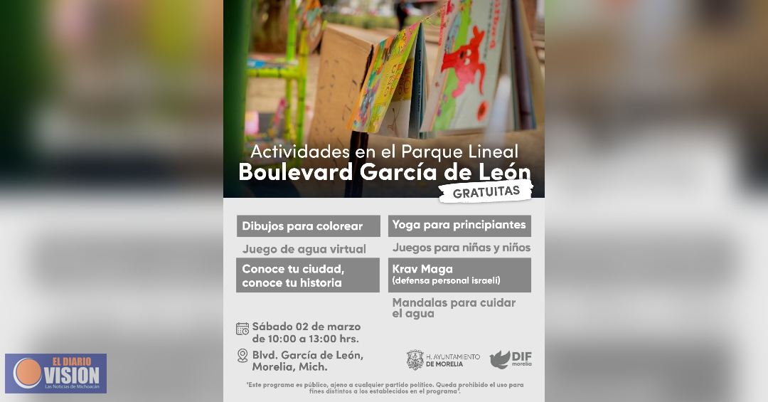 Este sábado, talleres y actividades lúdicas en el Boulevard García de León