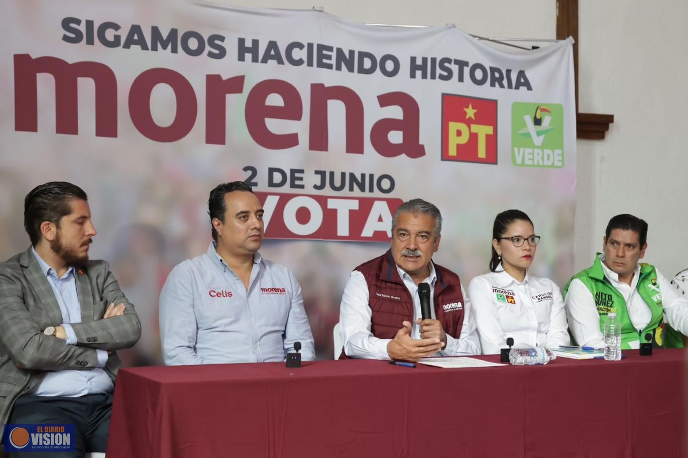 De la mano de Morón,  avanza obra del segundo piso de la 4T en Michoacán