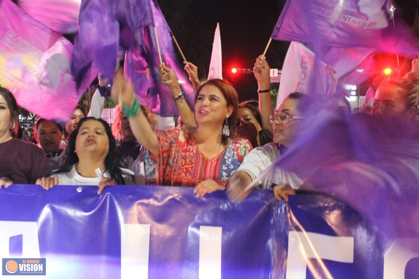 Participa Fabiola Alanís en  jornada de apoyo a la campaña de Claudia Sheinbaum en Morelia