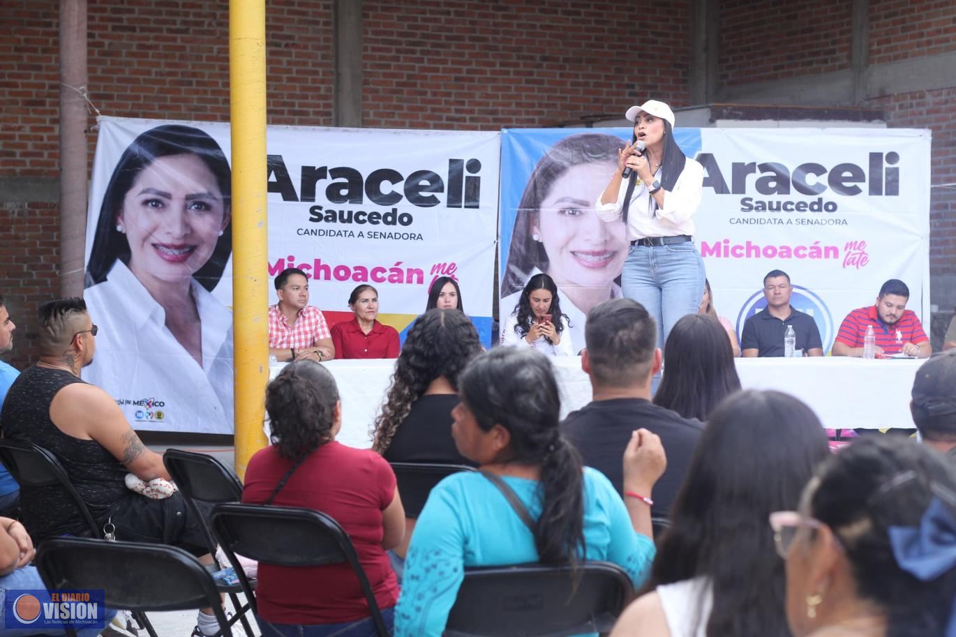 Zinapécuaro e Indaparapeo desborda entusiasmo frente al proyecto enarbolado por Araceli Saucedo