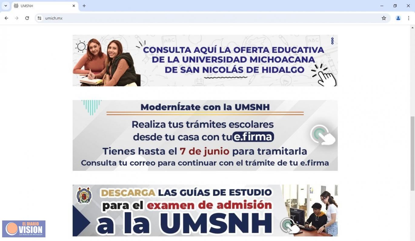 Guías de estudio para exámenes de nuevo ingreso a la UMSNH, disponibles para aspirantes