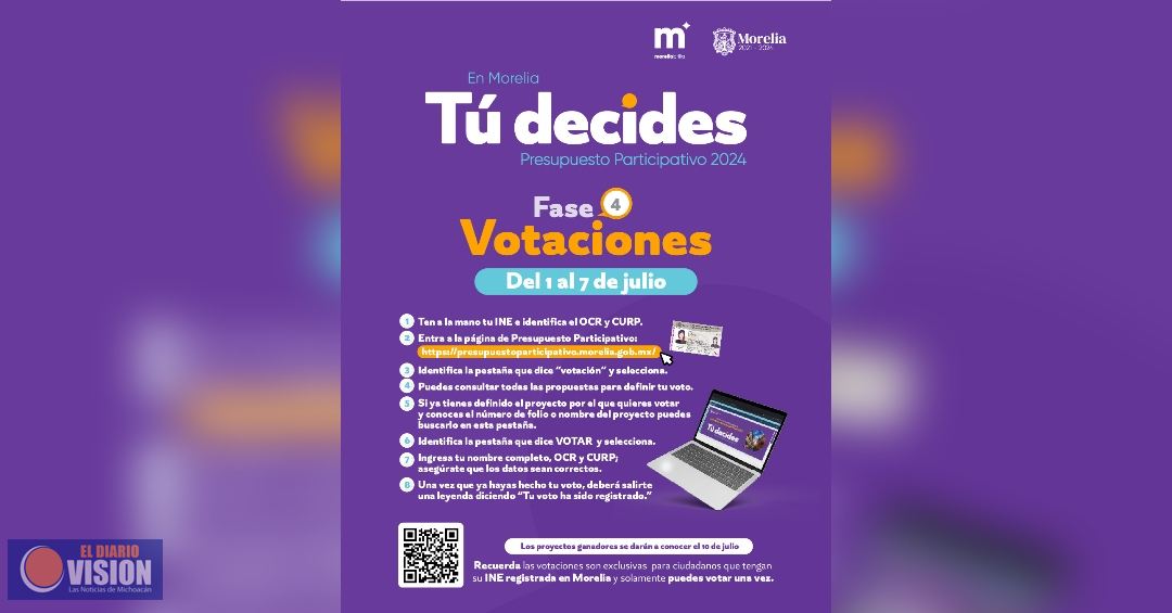 Este lunes, inician las votaciones para elegir proyecto del Presupuesto Participativo