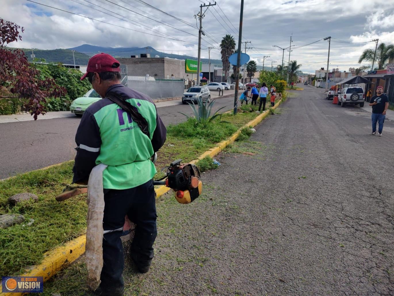 Vecinas, vecinos y Gobierno de Morelia, mejoran espacios públicos en Fracc. La Hacienda