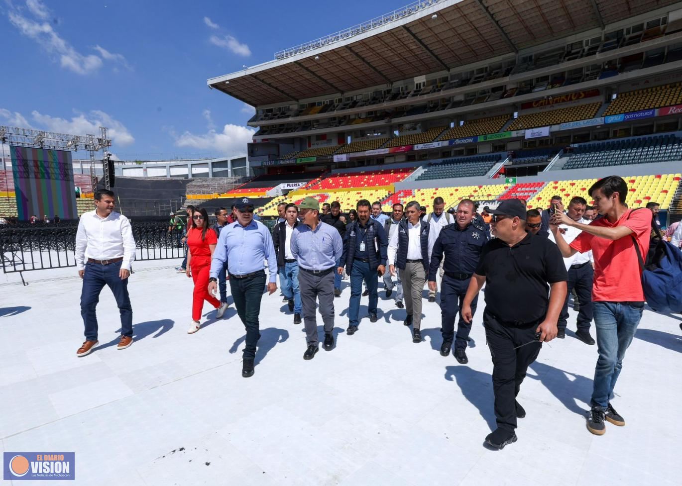 Todo listo en el Morelos para el Tercer Informe de Bedolla