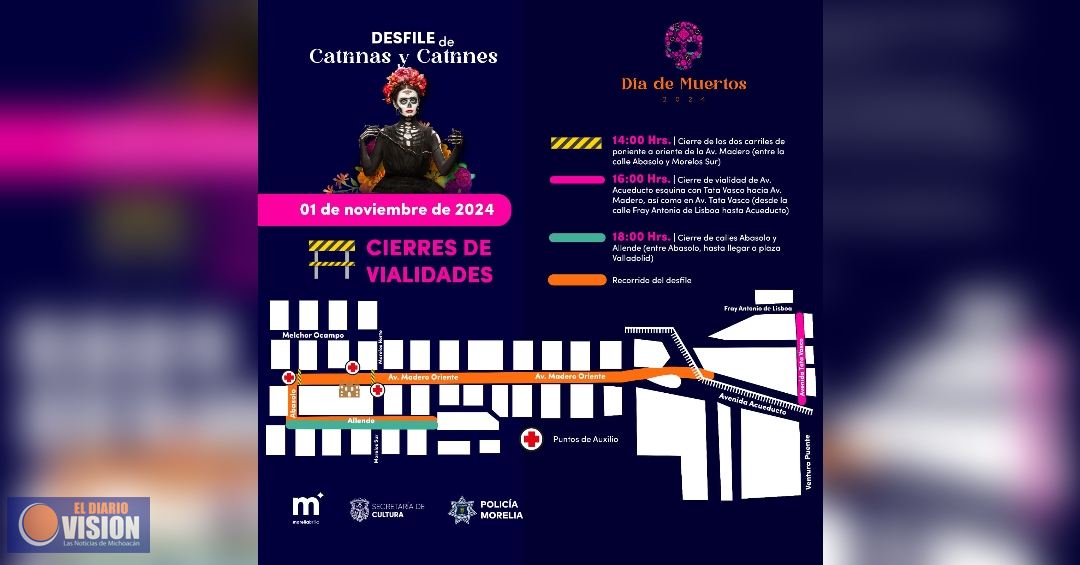 Morelia, lista para el espectacular desfile de Catrinas y Catrines 2024