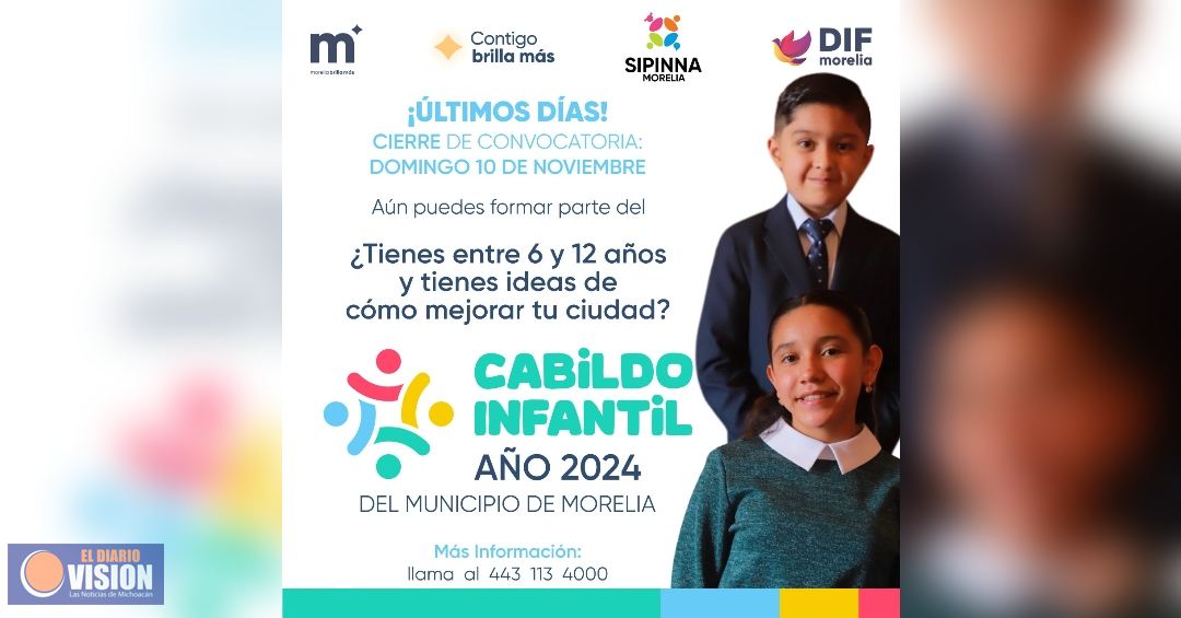 Últimos días para que niñas y niños participen en Cabildo Infantil 2024 de DIF Morelia