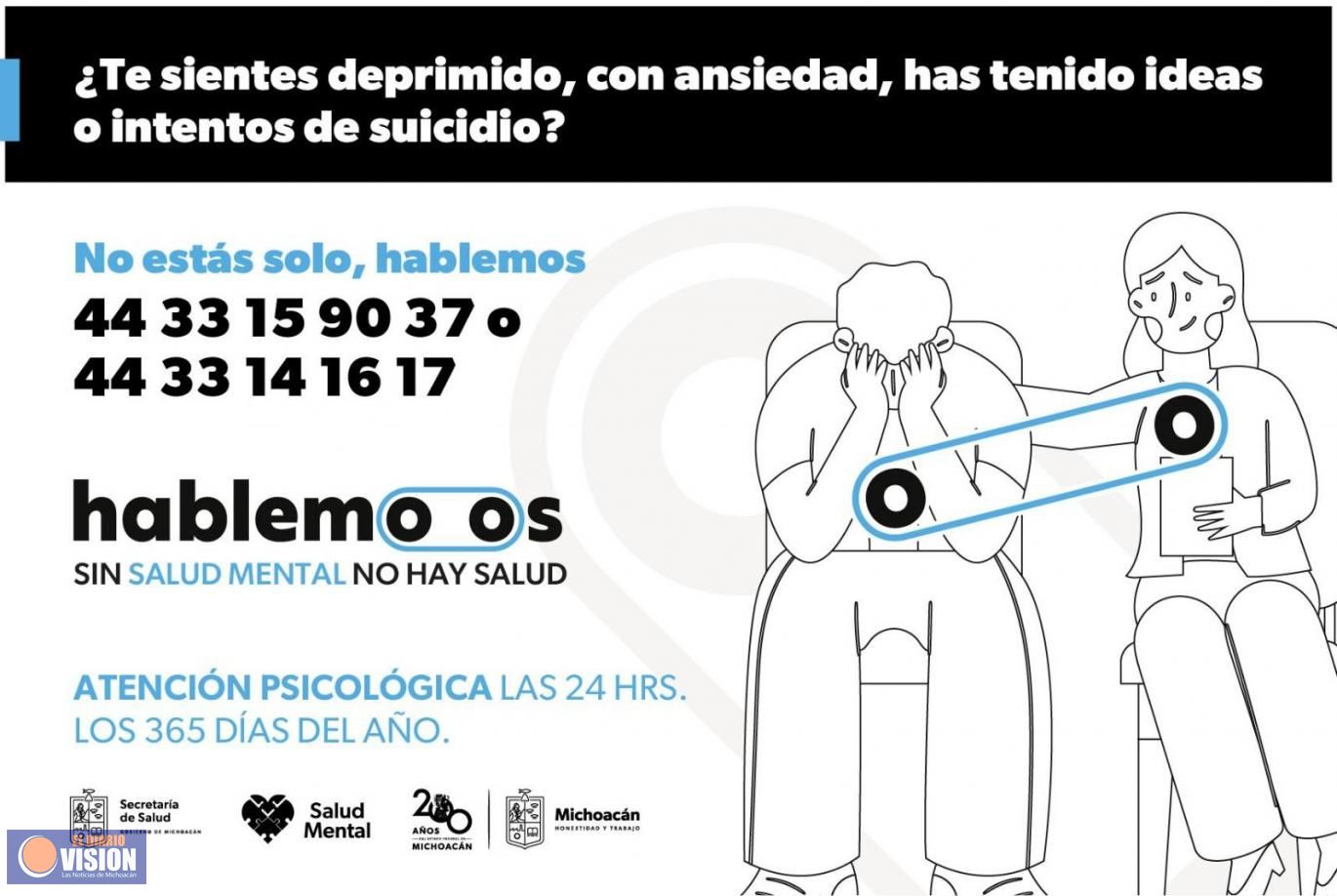 Gobierno estatal ofrece atención telefónica gratuita en salud mental