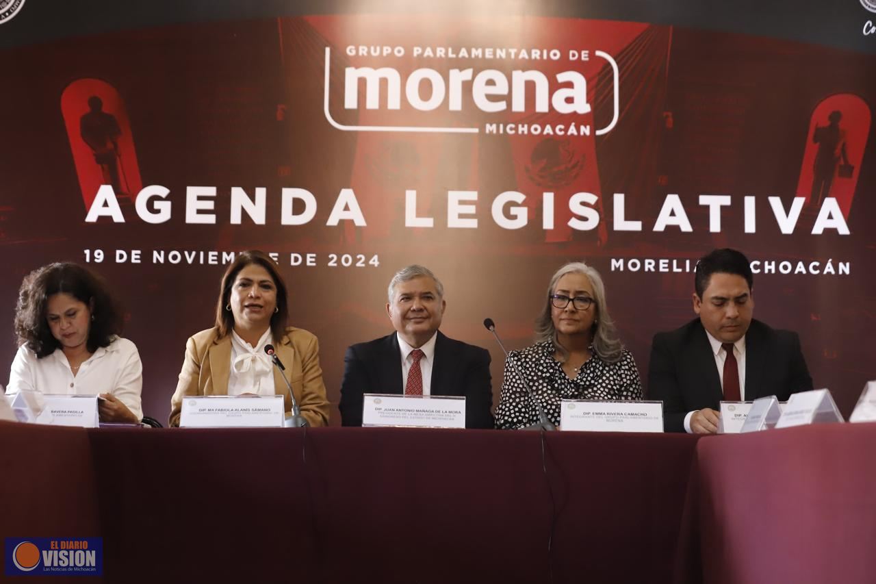 Con enfoque humanista presenta GPMORENA su Agenda Legislativa