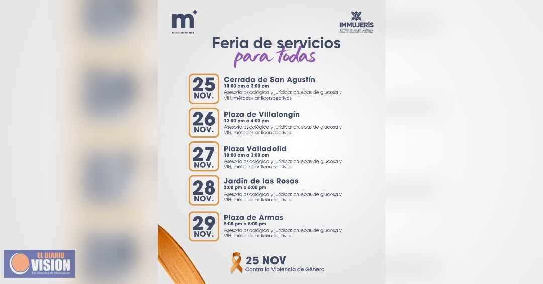 Gobierno de Morelia invita a la ciudadanía a las actividades contra violencia de género por el 25N