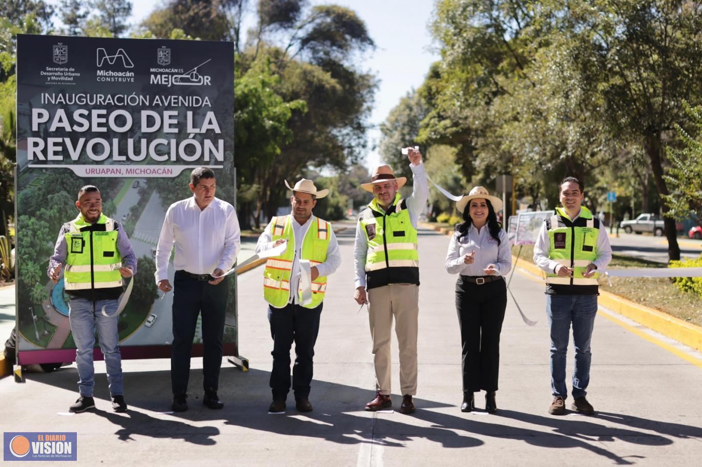 Inaugura Bedolla rehabilitación de avenida Paseo de la Revolución en Uruapan