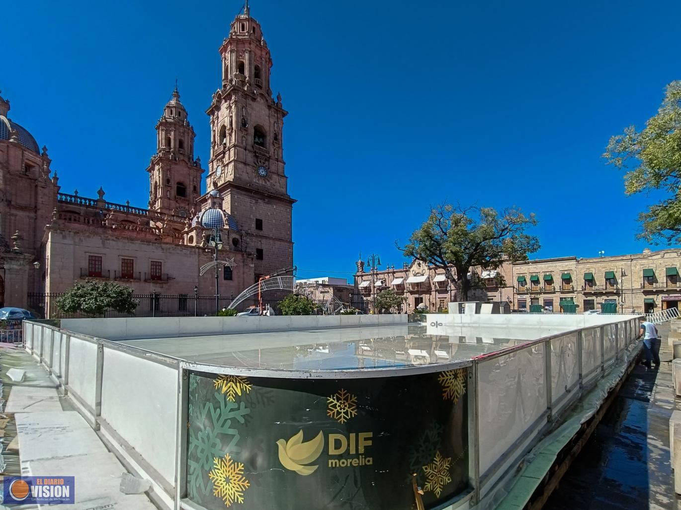 Invita gobierno de Morelia a inauguración de pista de hielo y encendido navideño