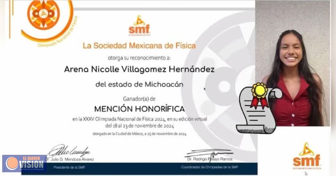 Mención honorífica en Olimpiada Nacional de Física 