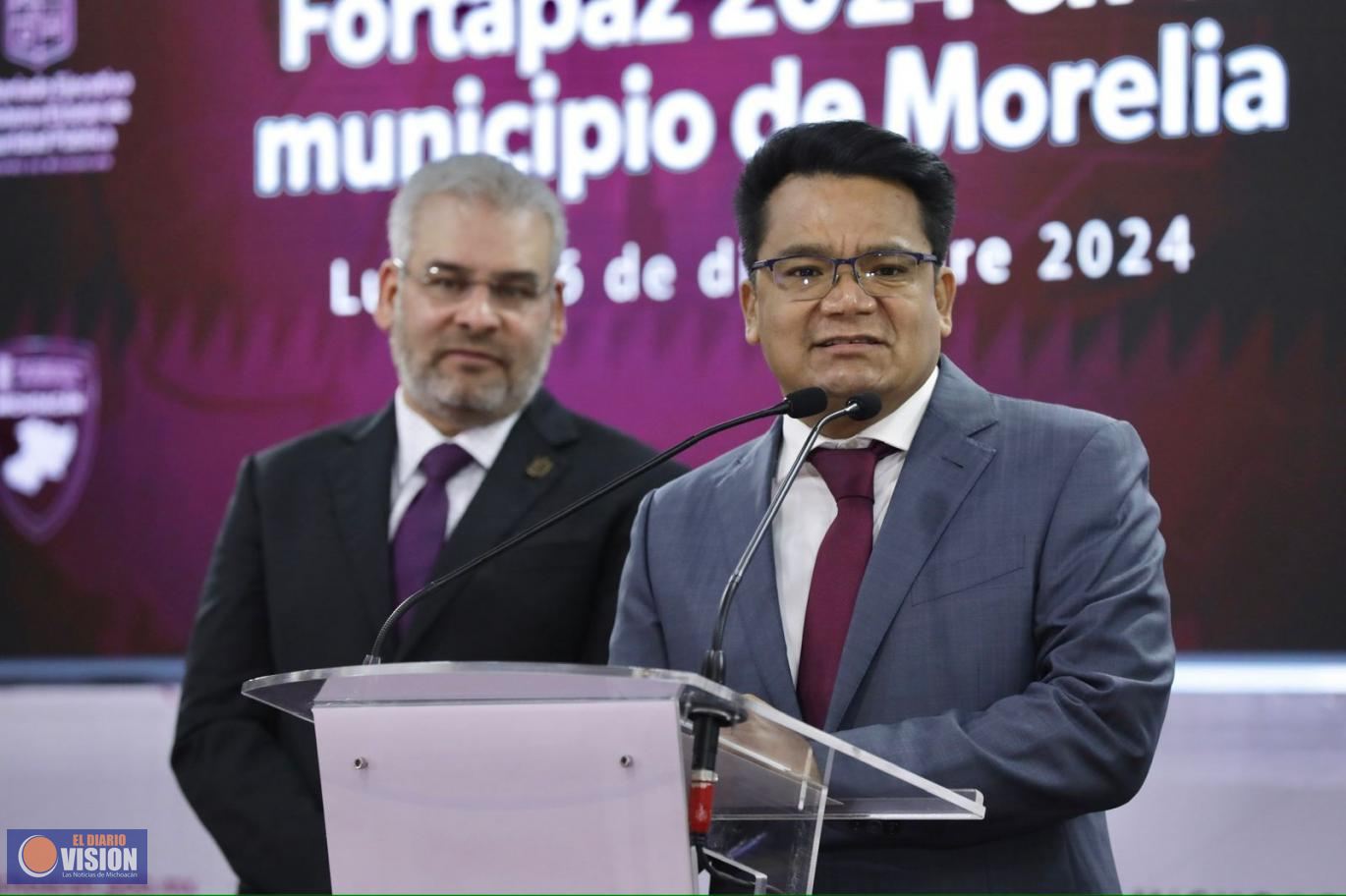 Invertidos más de 30 mdp del Fortapaz en Morelia durante 2024: César Erwin