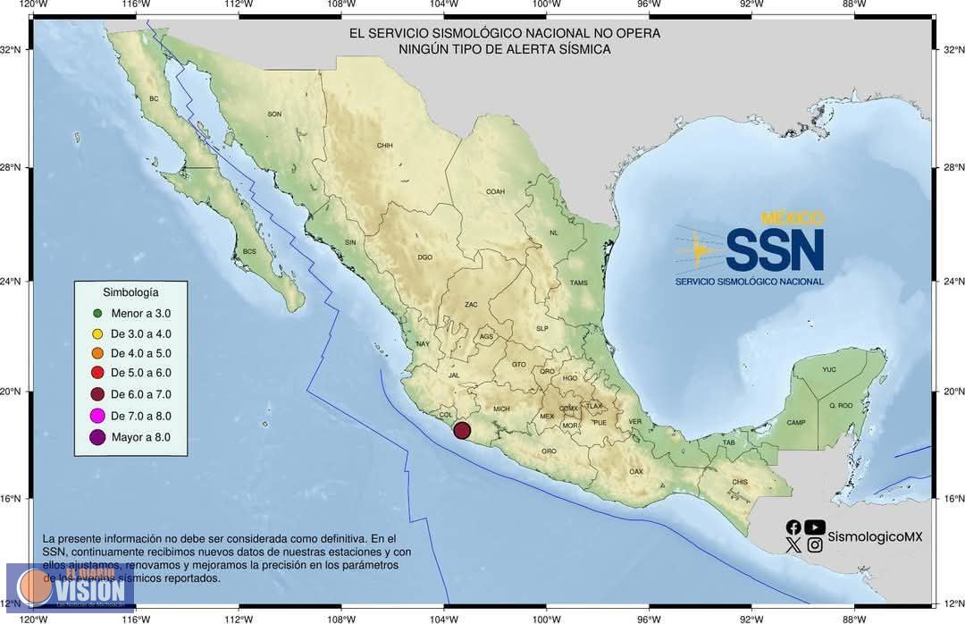 Sin reporte de daños en Salvador Escalante tras el sismo de esta madrugada