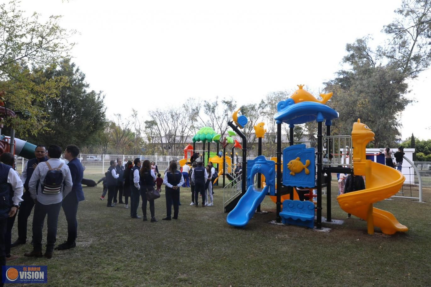 La UMSNH es propiedad de todas y todos; Yarabí Ávila inaugura el parque infantil “El Crisol” en CU