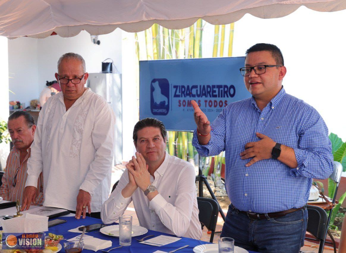 Presidente y empresarios de Ziracuaretiro reconocen proyecto de Parque Agrologístico de Morelia