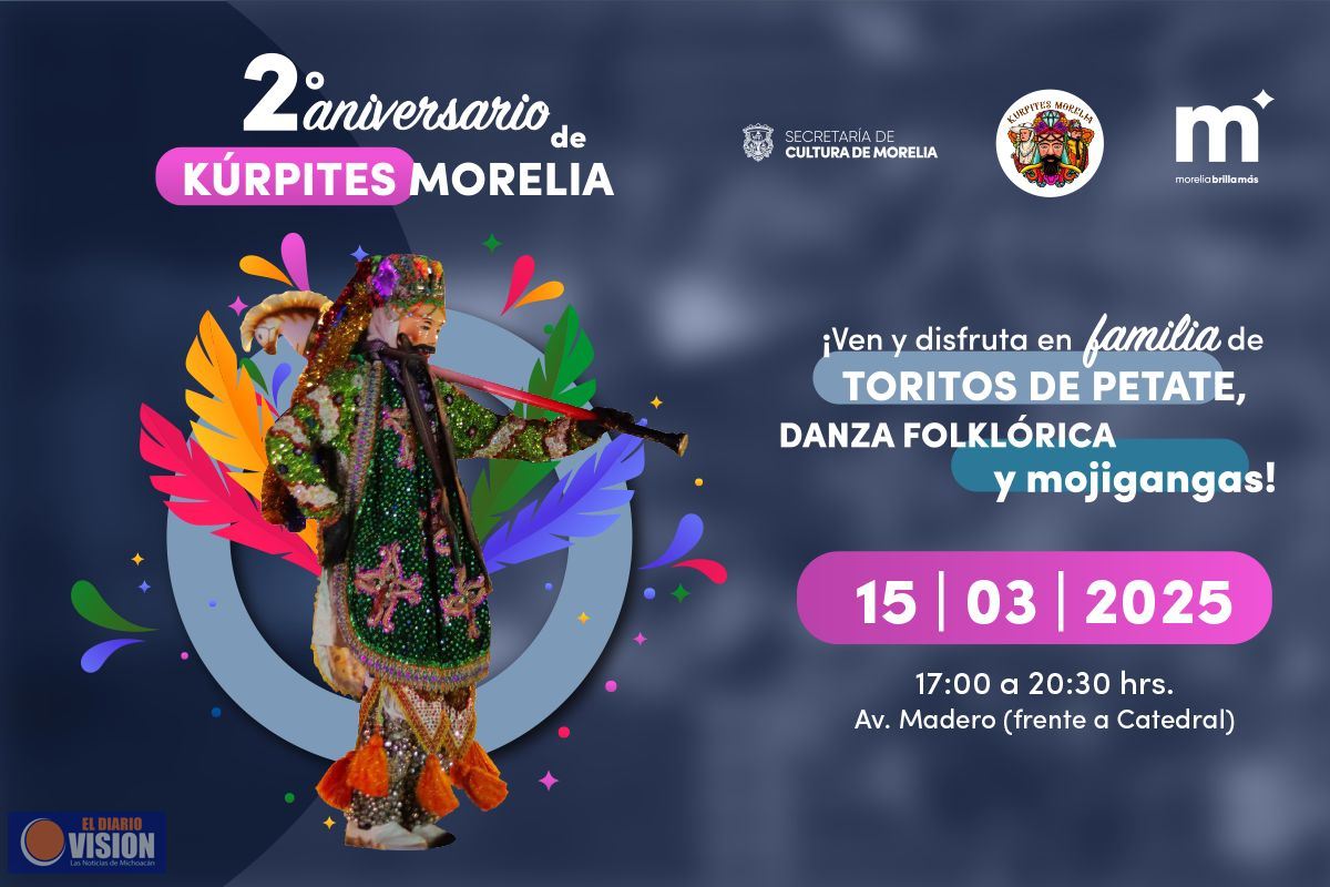 Gobierno de Morelia anuncia 2do Aniversario de Kúrpites Morelia en el Centro Histórico