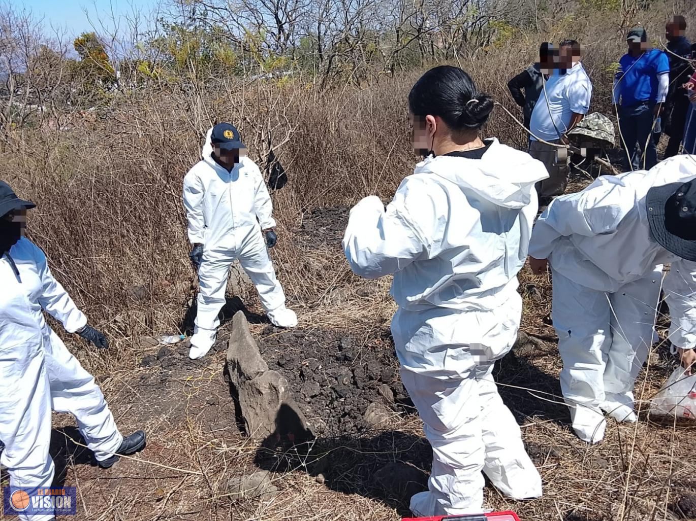 FGE continúa con acciones de búsqueda forense en el Cerro de la Cruz, en Jacona