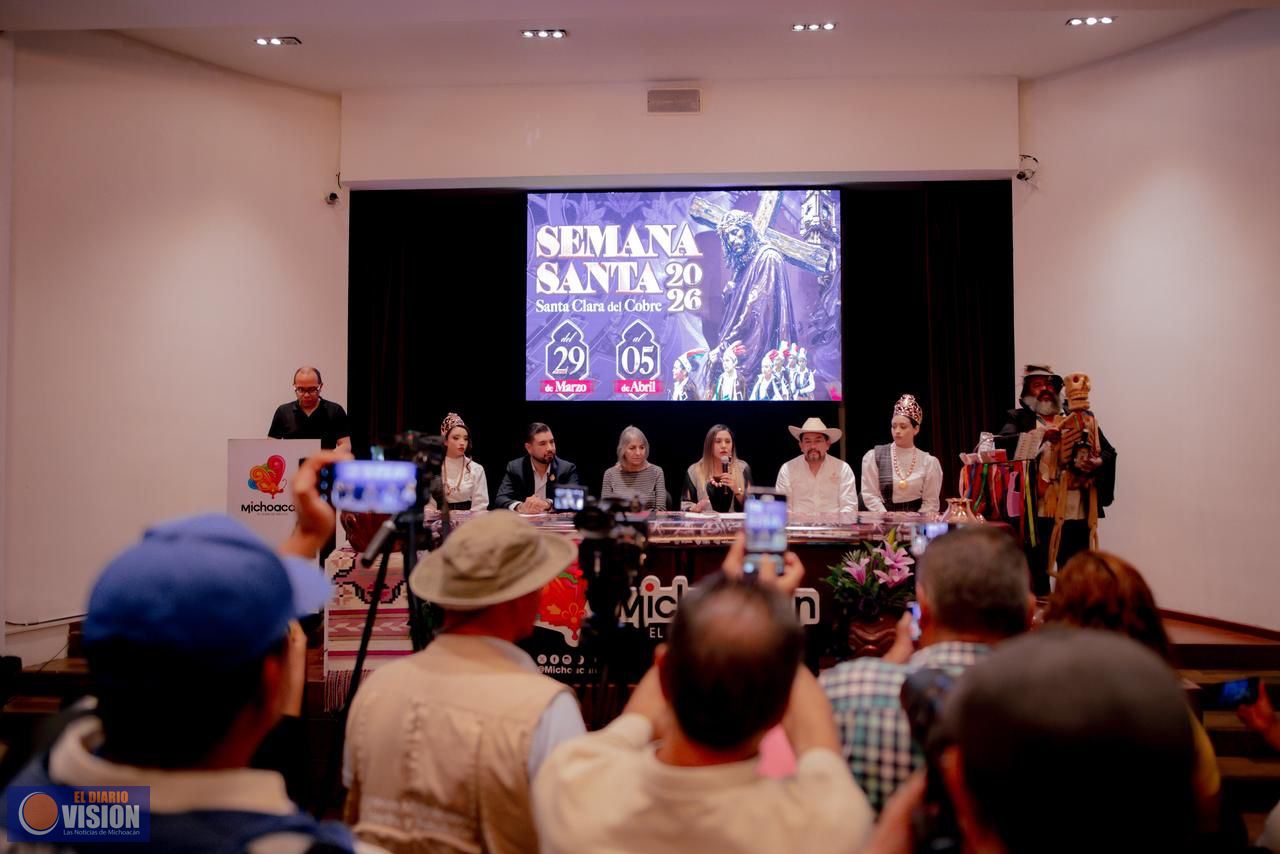 Presenta Dayana Pérez Mendoza programa oficial de Semana Santa 2026 en Santa Clara del Cobre