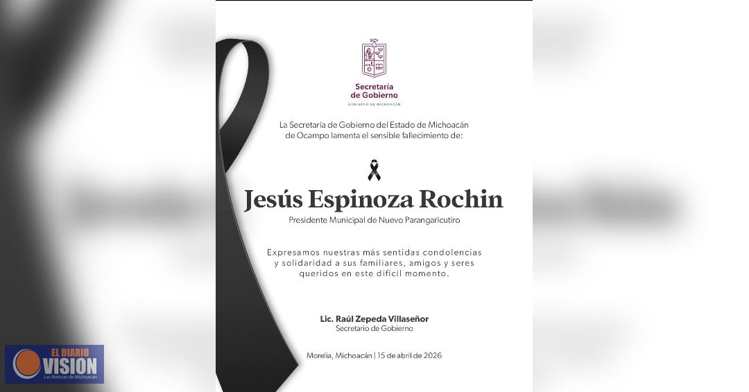 Gobierno de Michoacán lamenta fallecimiento del alcalde de Nuevo Parangaricutiro: Raúl Zepeda