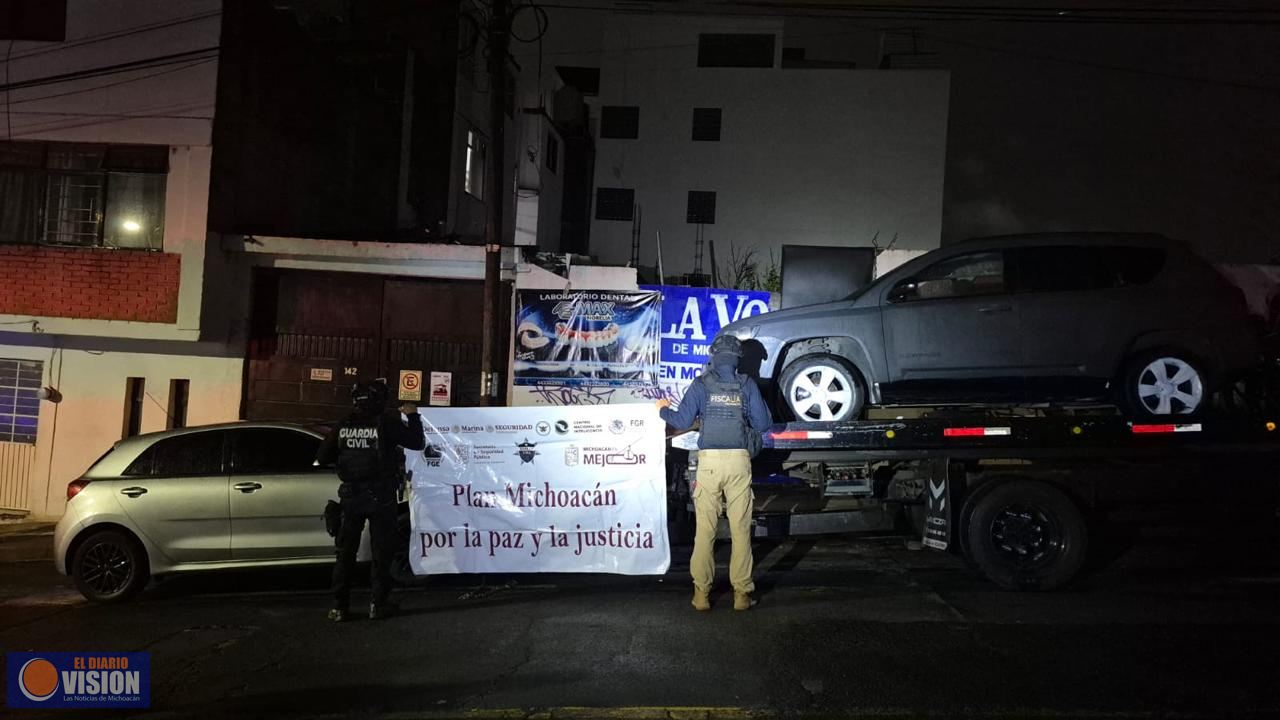 Asegura FGE droga, vehículos y documentación falsa tras cateo en la colonia Isaac Arriaga