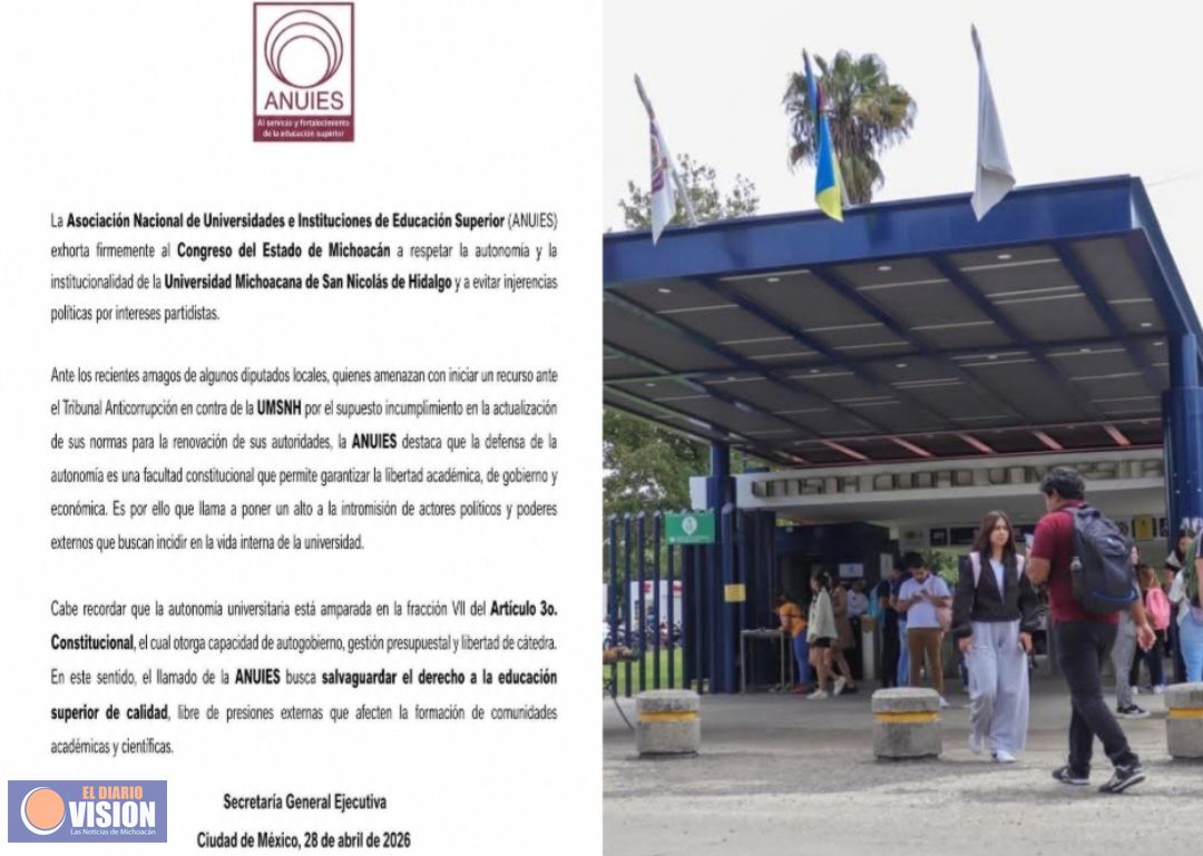 Universidades de México, exigen al Congreso de Michoacán, respeto a la autonomía en la UM