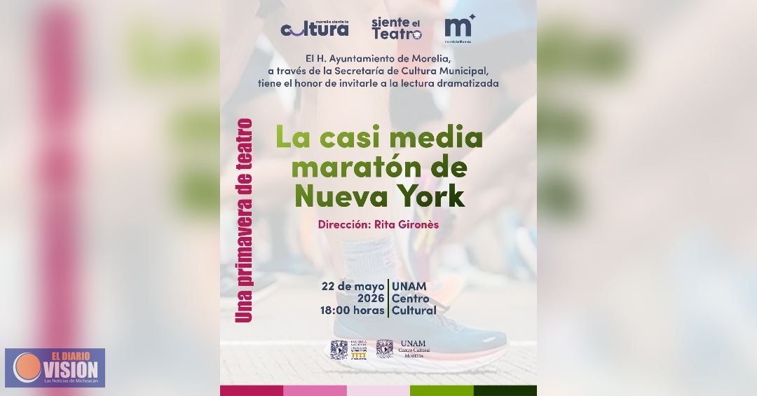 Invita SeCultura a la puesta en escena “La casi media maratón de Nueva York”
