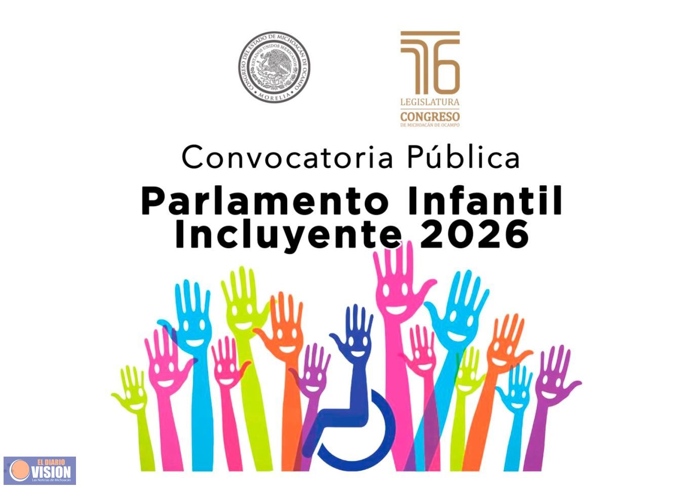 El Congreso del Estado invita a menores de 9 a 12 años al Parlamento Infantil Incluyente 2026