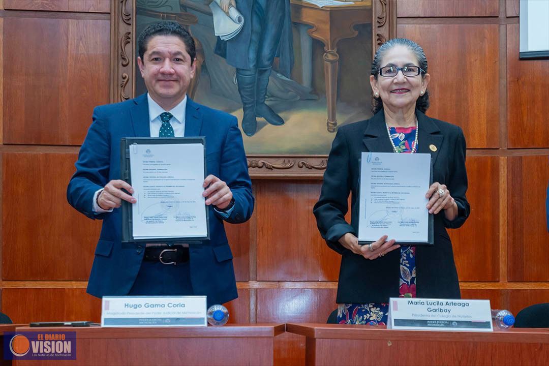 Poder Judicial de Michoacán y Colegio de Notarios fortalecerán Estado de Derecho y confianza 