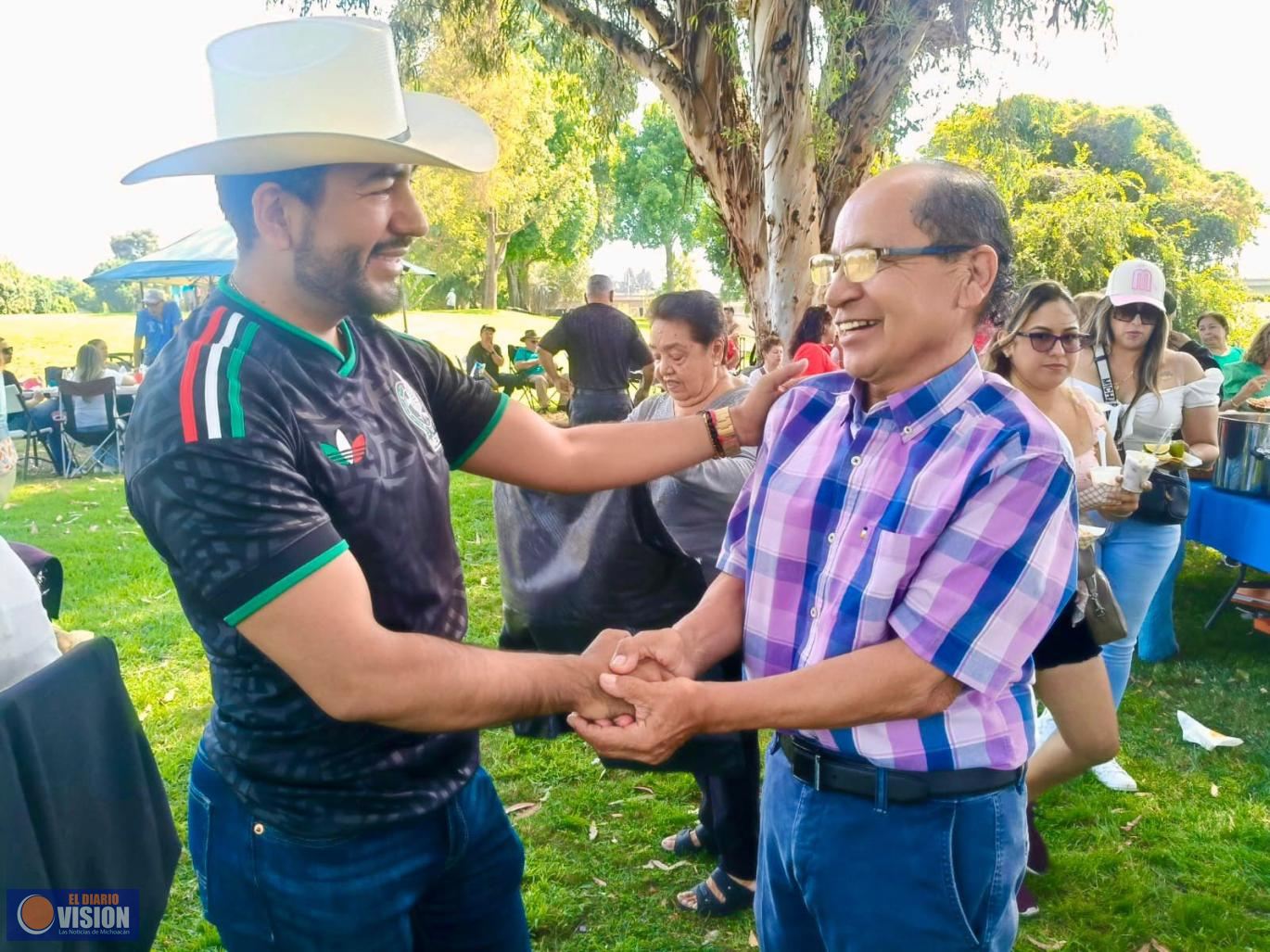 Migrantes reconocen liderazgo y resultados de Humberto Jiménez;por la transformación de Los Reyes