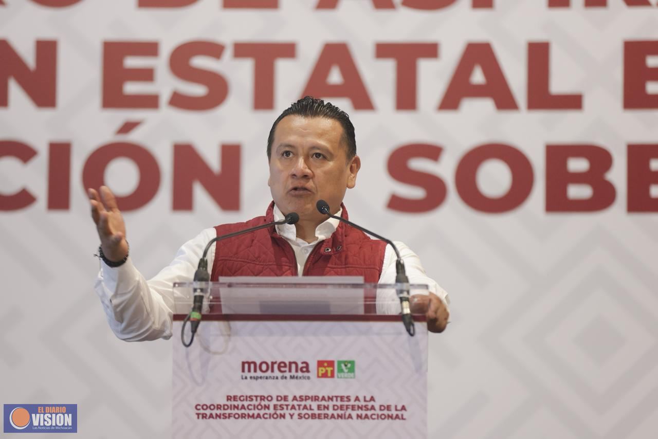Torres Piña, se registra como aspirante a Coordinador Estatal en Defensa de la Transformación