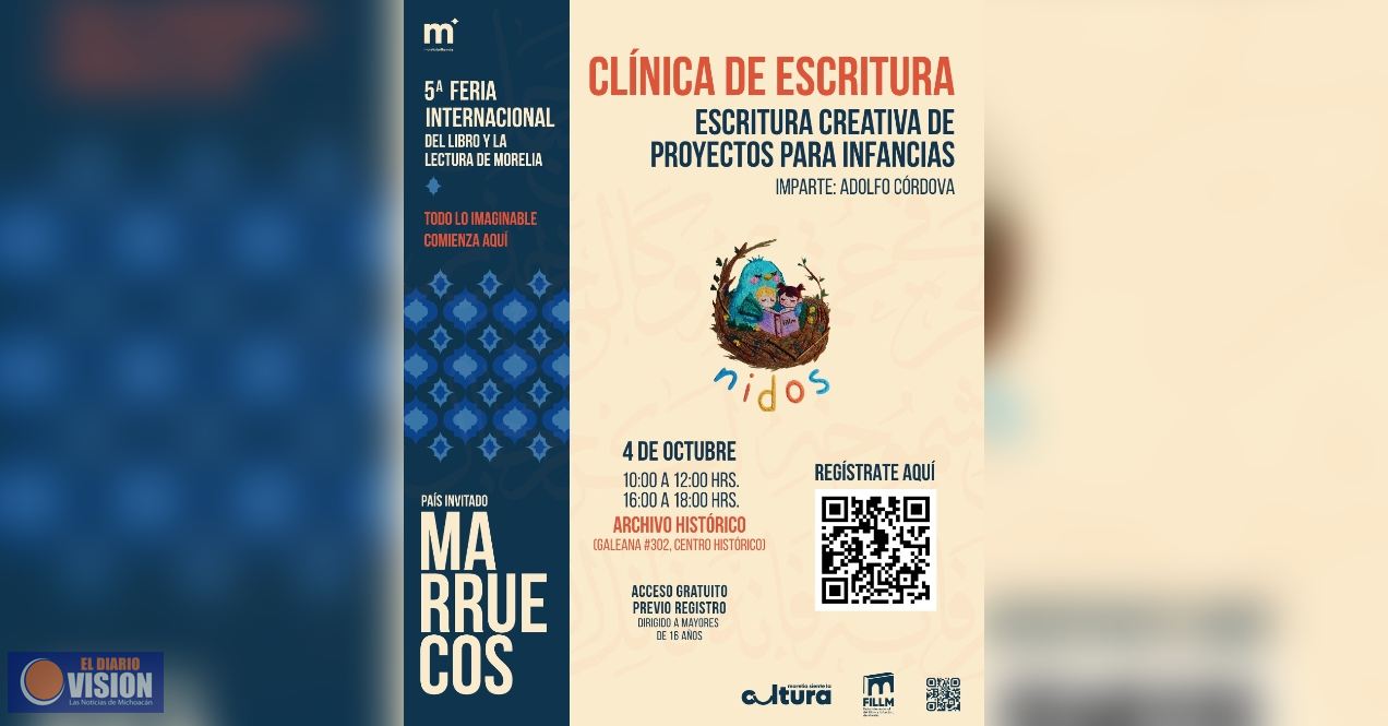 SeCultura invita a cursos y talleres de 5ta Feria Internacional del Libro y la Lectura de Morelia